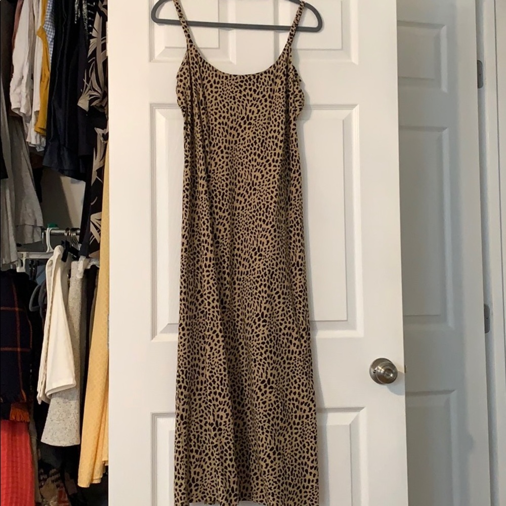 Vintage Cheetah Print Midi Dress